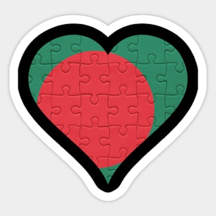 Bengali Jigsaw Puzzle Heart Design - Gift for Bengali With Bangladesh Roots Sticker
